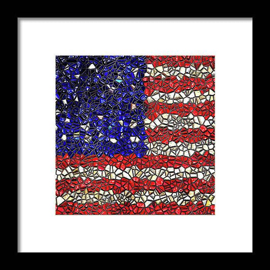 American Flag Mosaic - Framed Print