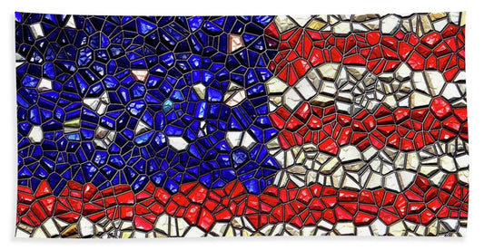 American Flag Mosaic - Beach Towel