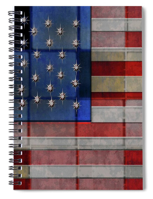 American Flag Quilt - Spiral Notebook