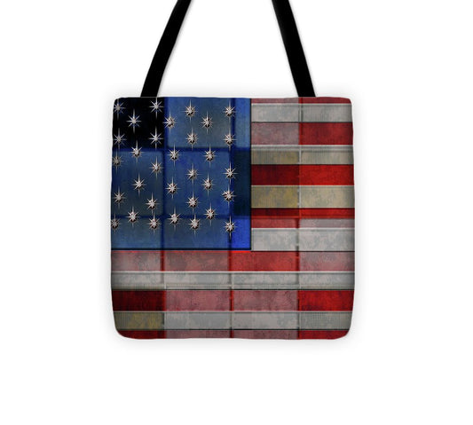 American Flag Quilt - Tote Bag