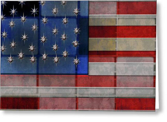 American Flag Quilt - Greeting Card