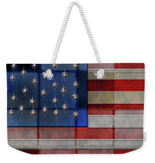 American Flag Quilt - Weekender Tote Bag