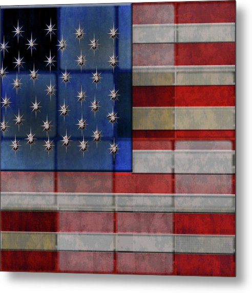 American Flag Quilt - Metal Print