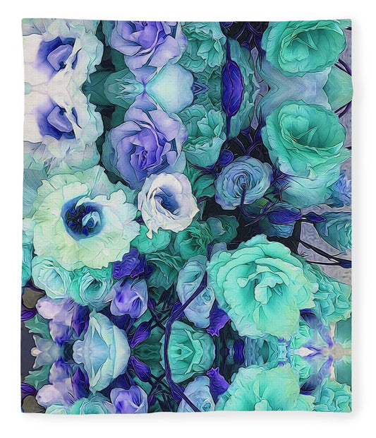 Aqua Flower Kaleidoscope - Blanket