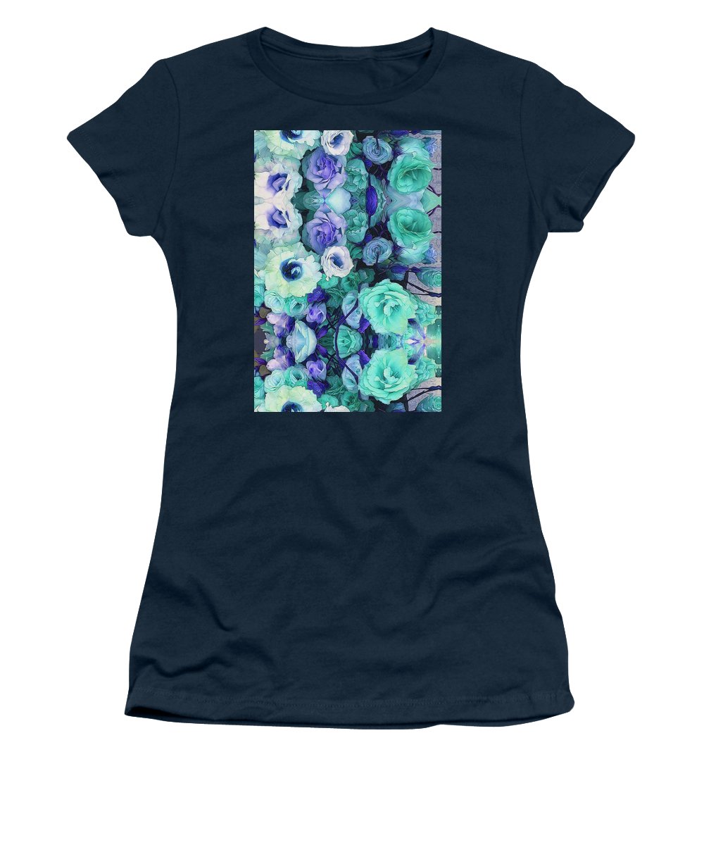 Aqua Flower Kaleidoscope - Women's T-Shirt