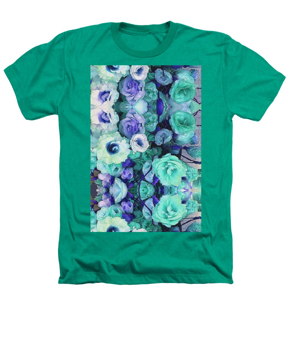 Aqua Flower Kaleidoscope - Heathers T-Shirt