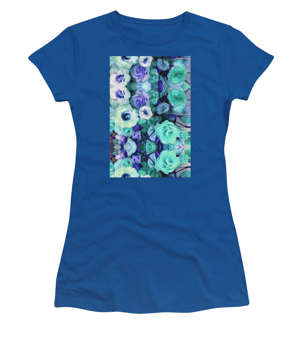 Aqua Flower Kaleidoscope - Women's T-Shirt