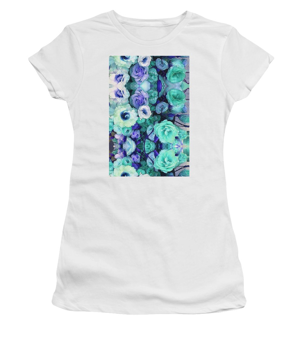 Aqua Flower Kaleidoscope - Women's T-Shirt