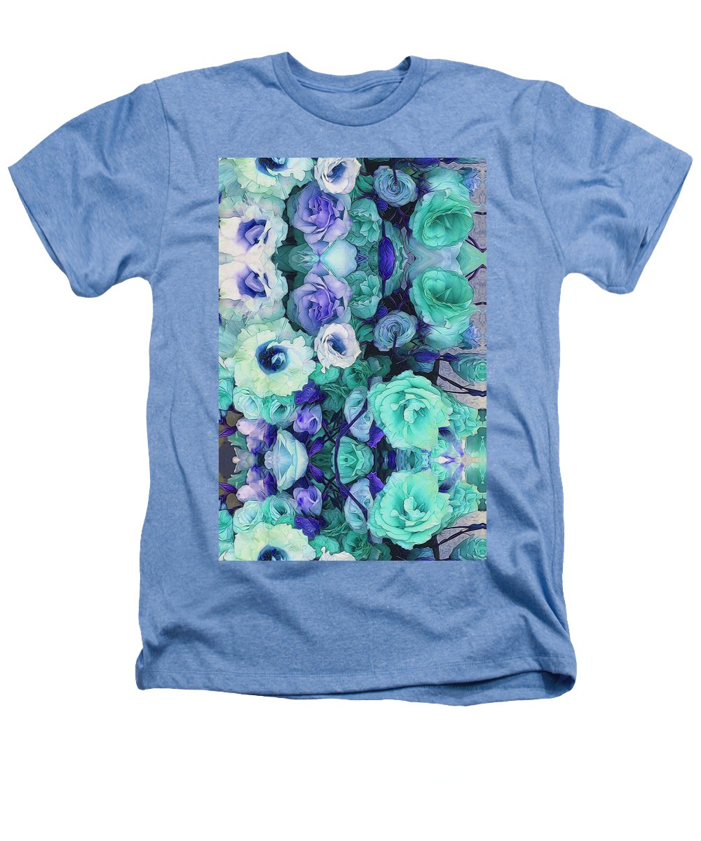 Aqua Flower Kaleidoscope - Heathers T-Shirt