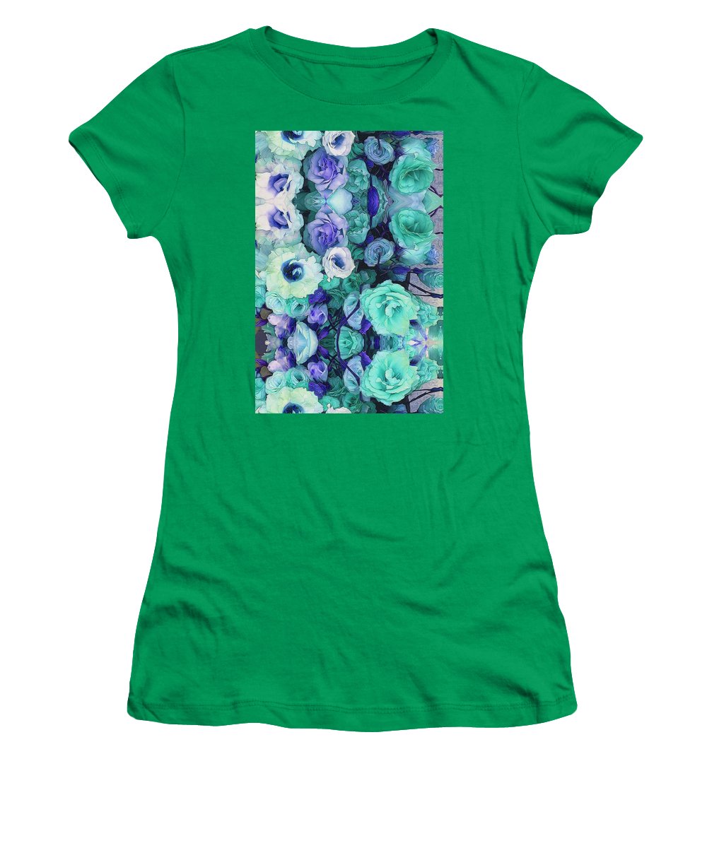 Aqua Flower Kaleidoscope - Women's T-Shirt