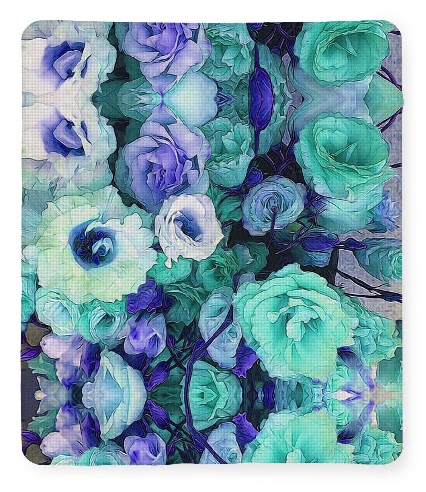 Aqua Flower Kaleidoscope - Blanket