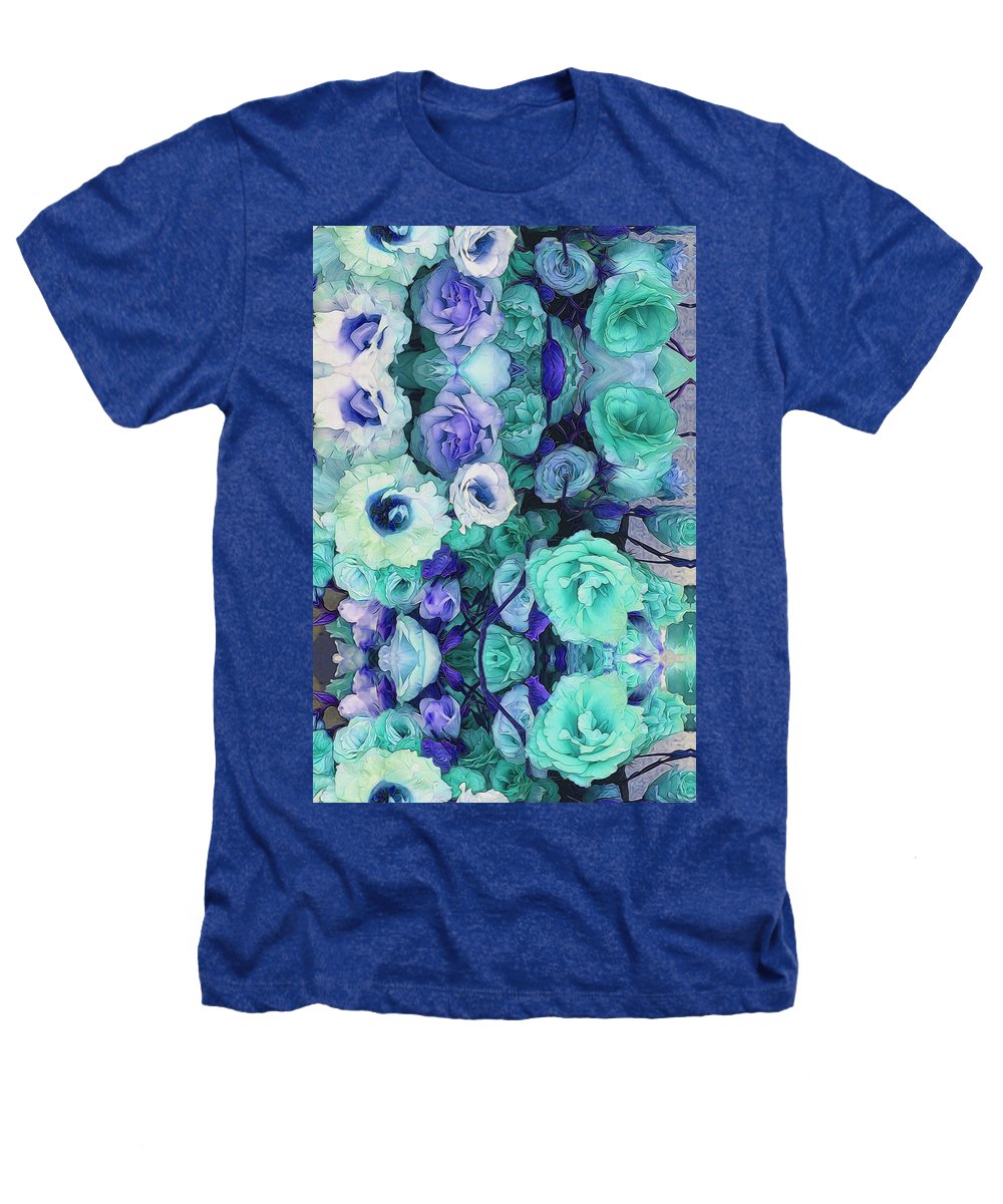 Aqua Flower Kaleidoscope - Heathers T-Shirt