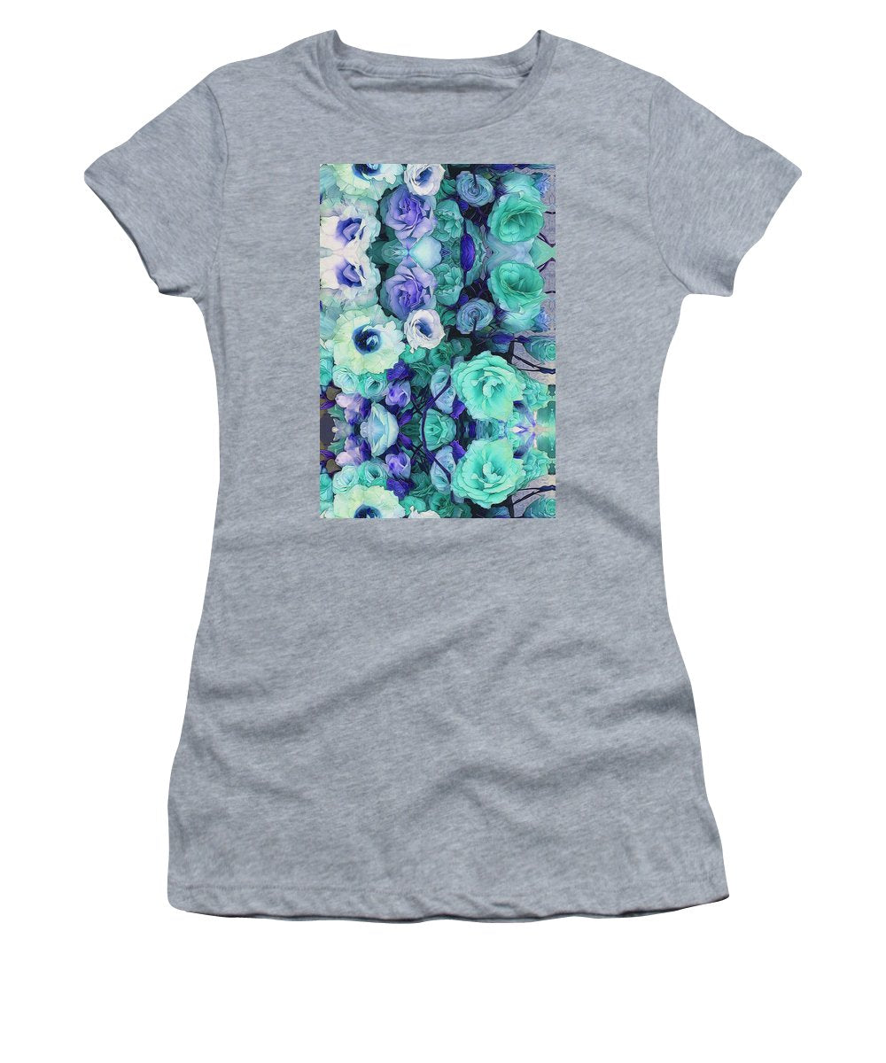 Aqua Flower Kaleidoscope - Women's T-Shirt