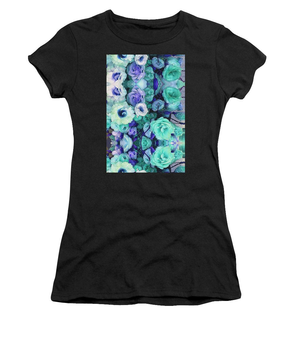 Aqua Flower Kaleidoscope - Women's T-Shirt