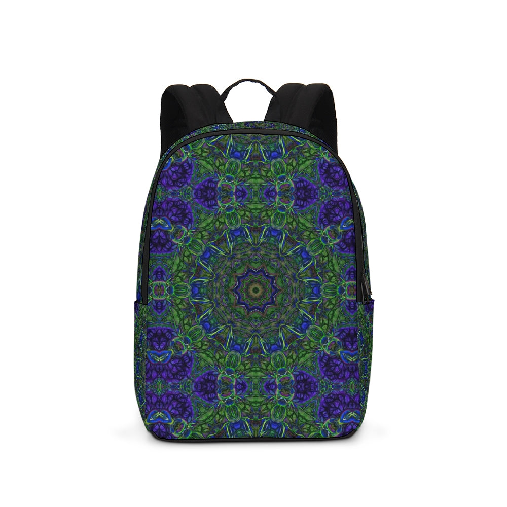 blue Green Ribbon Kaleidoscope Large Backpack