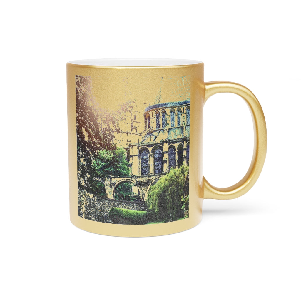 Cathedral In Green Metallic Mug (Silver\Gold)