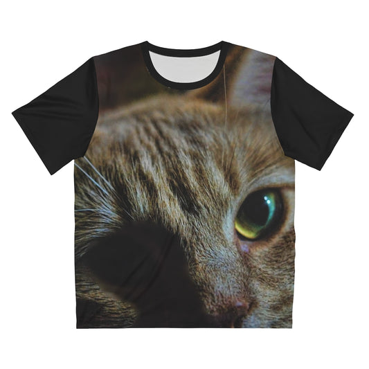 Orange Cat Close Up Unisex AOP Cut & Sew T-Shirt