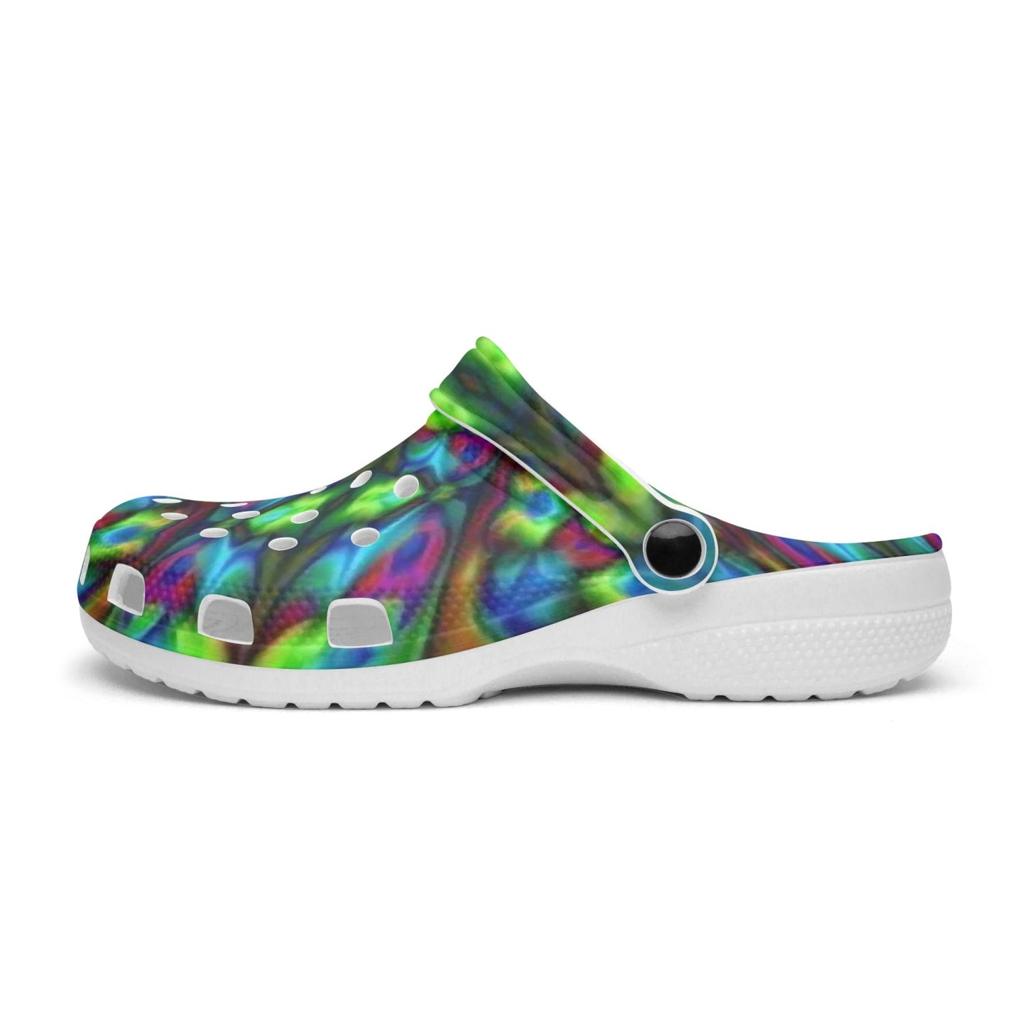 Blue and Green Kaleidoscope 413. All Over Printed Clogs