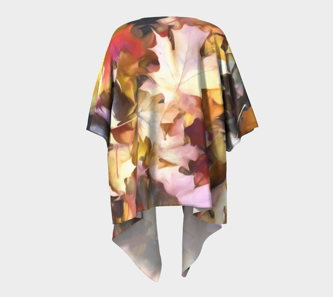 Fall Leaves Bright Draped Kimono