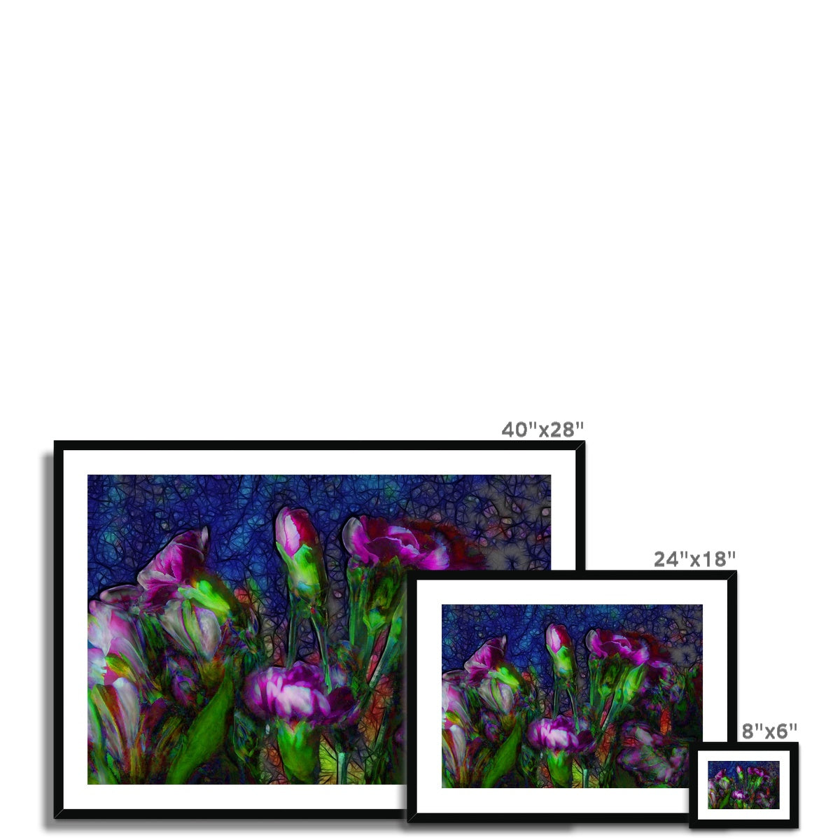 Abstract Pink Carnations Framed & Mounted Print
