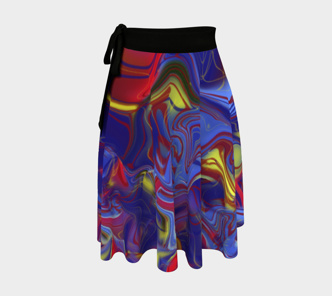 Lights On Abstract Wrap Skirt