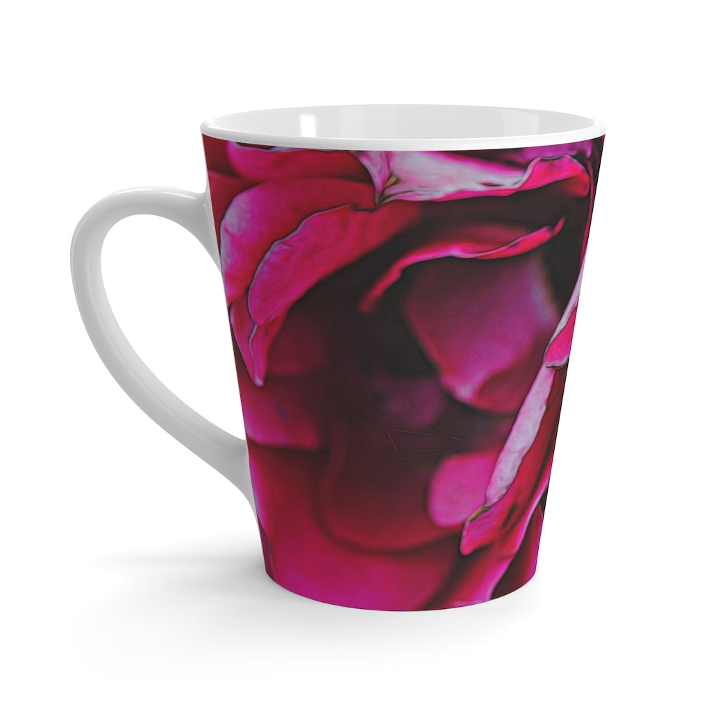 Dark Pink Flowers Latte mug