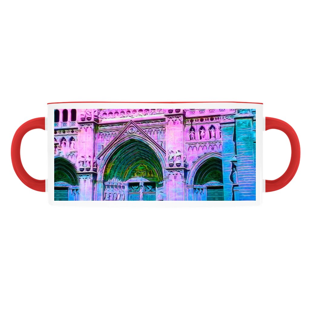 Blue and Pink Cathedral Doors Accent Mugs