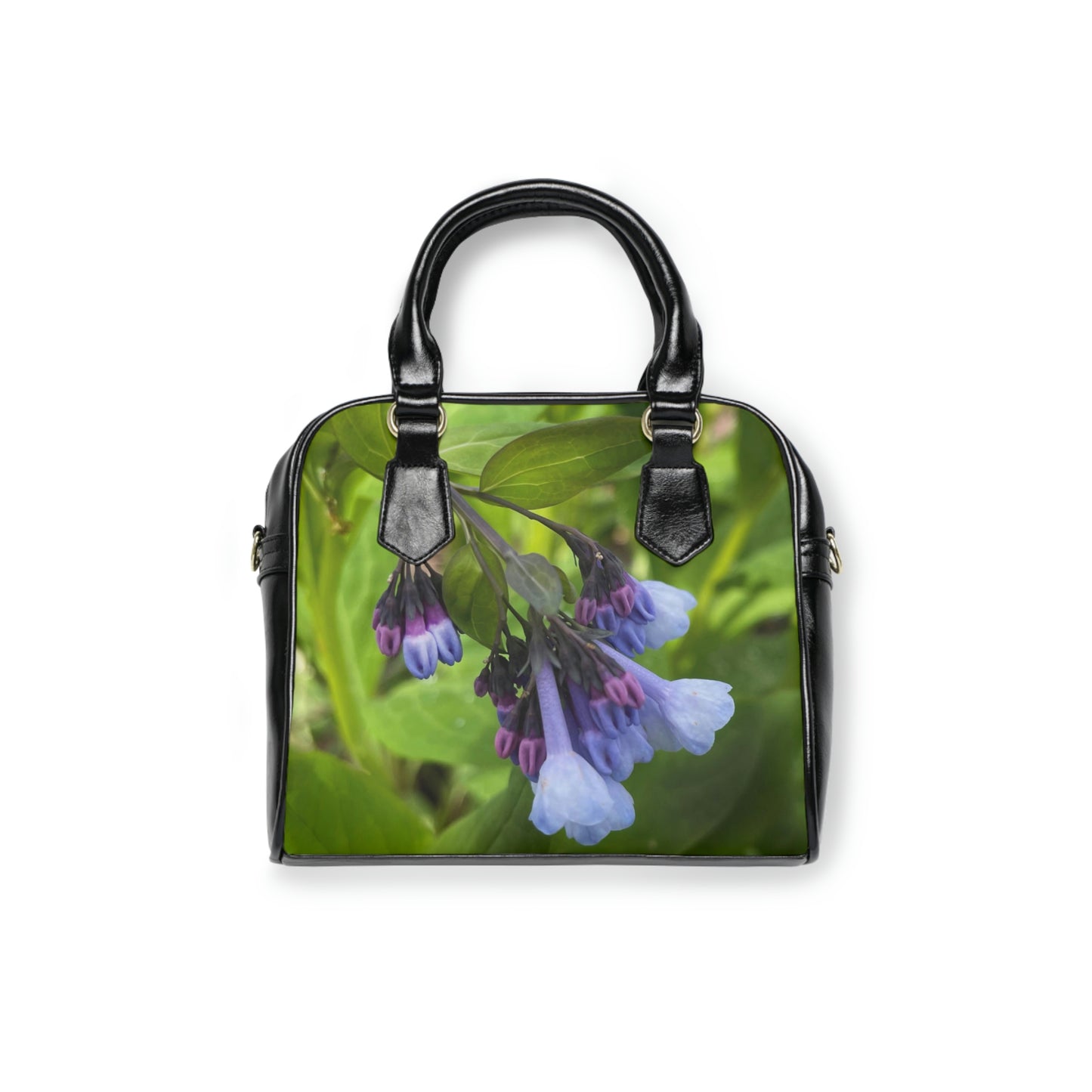 Blue and Purple Wildflowers Shoulder Handbag