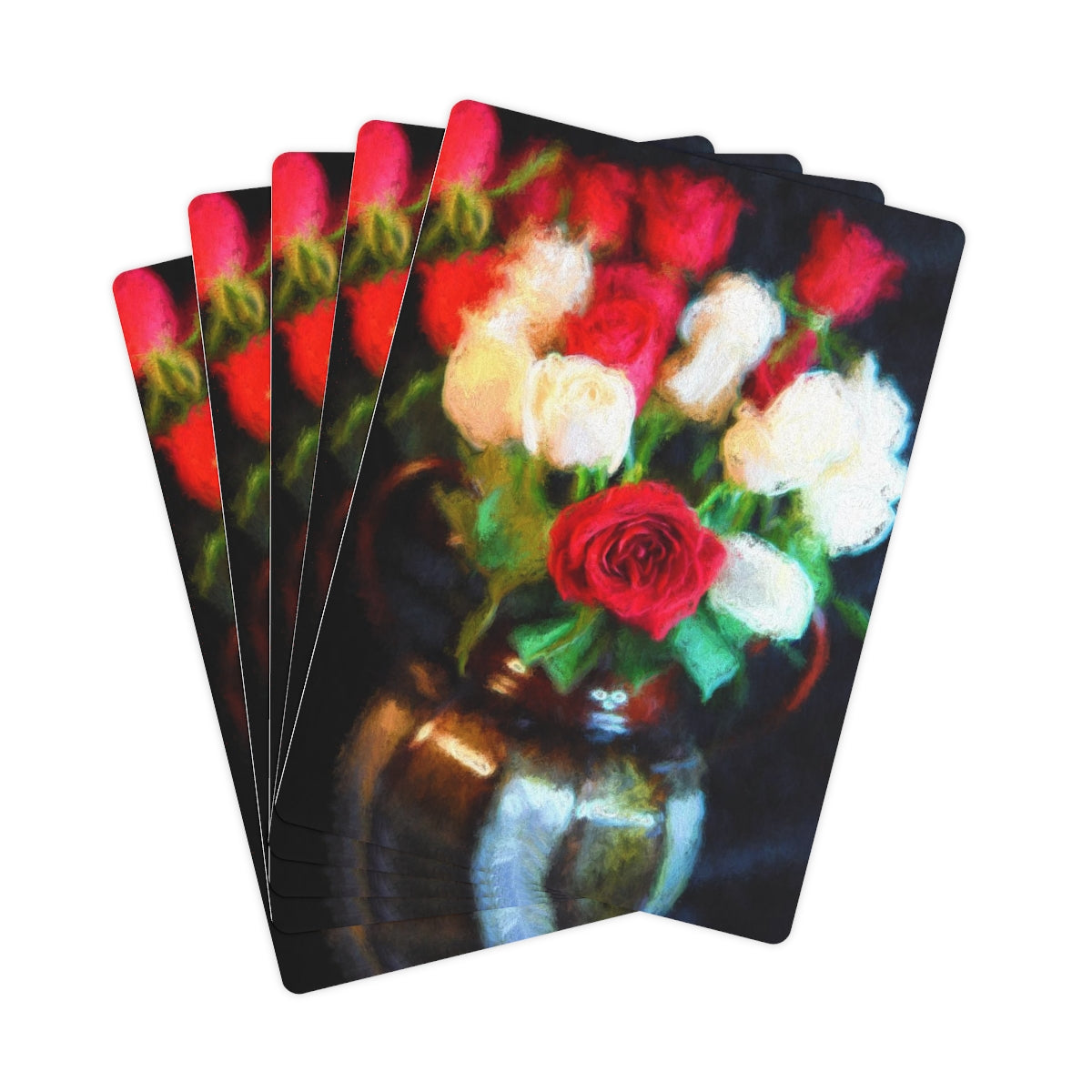 Red Roses In a Vase Poker Cards