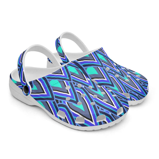 Teardrops In Blue 413. All Over Printed Clogs