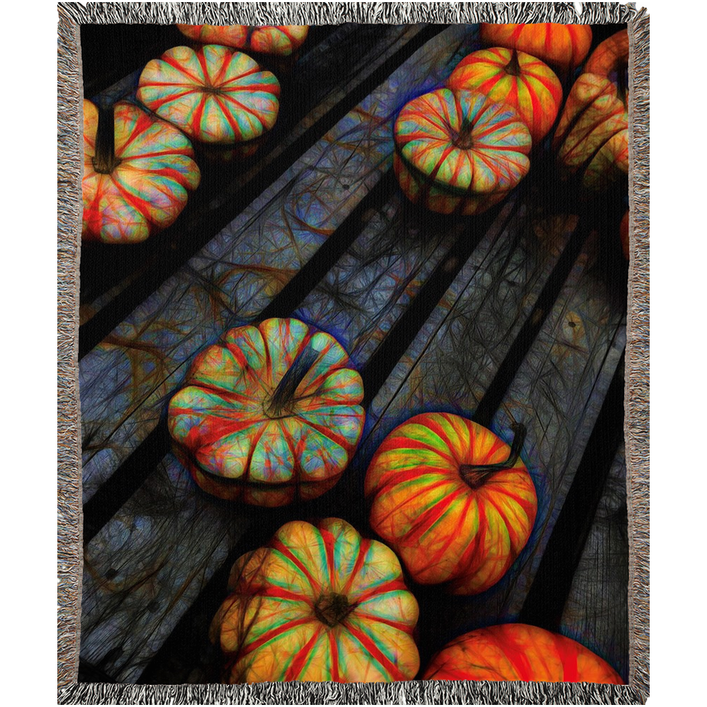 Colorful Fall Gourds Woven Blankets