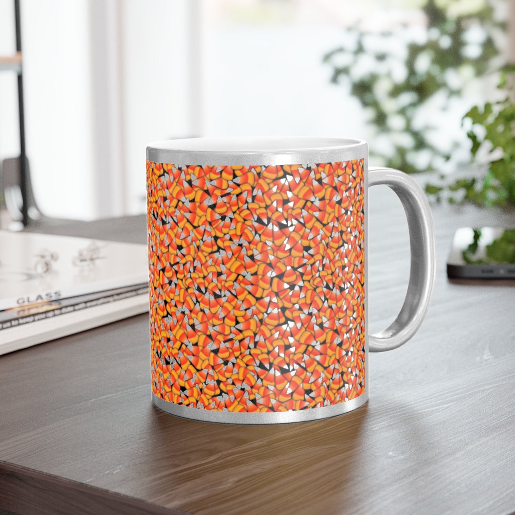 Fall Candy Corn Metallic Mug (Silver / Gold)