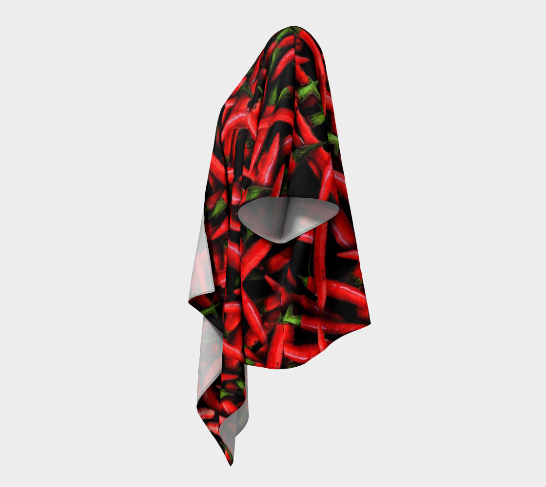 Red Chili Peppers Draped Kimono