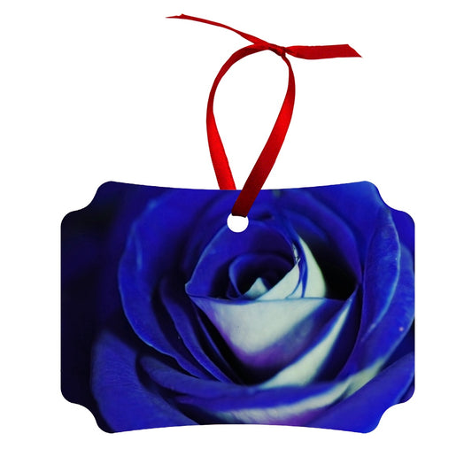 Blue Rose Wood Ornament