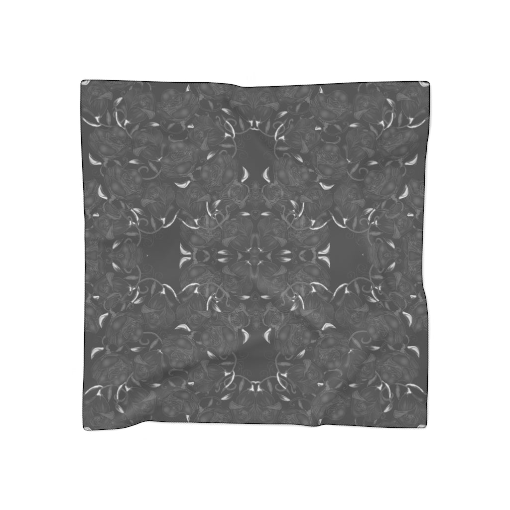 Black Roses Poly Scarf