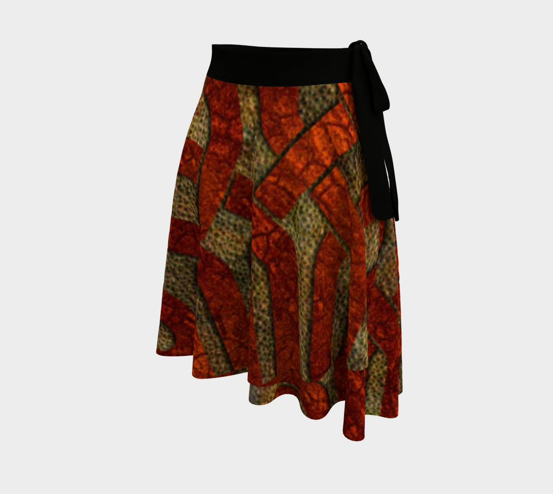 Red Leather Look Celtic Knot Wrap Skirt