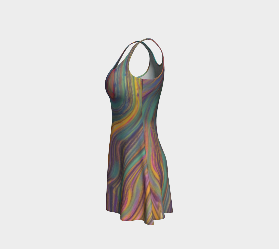 Colorful Sketch Flare Dress