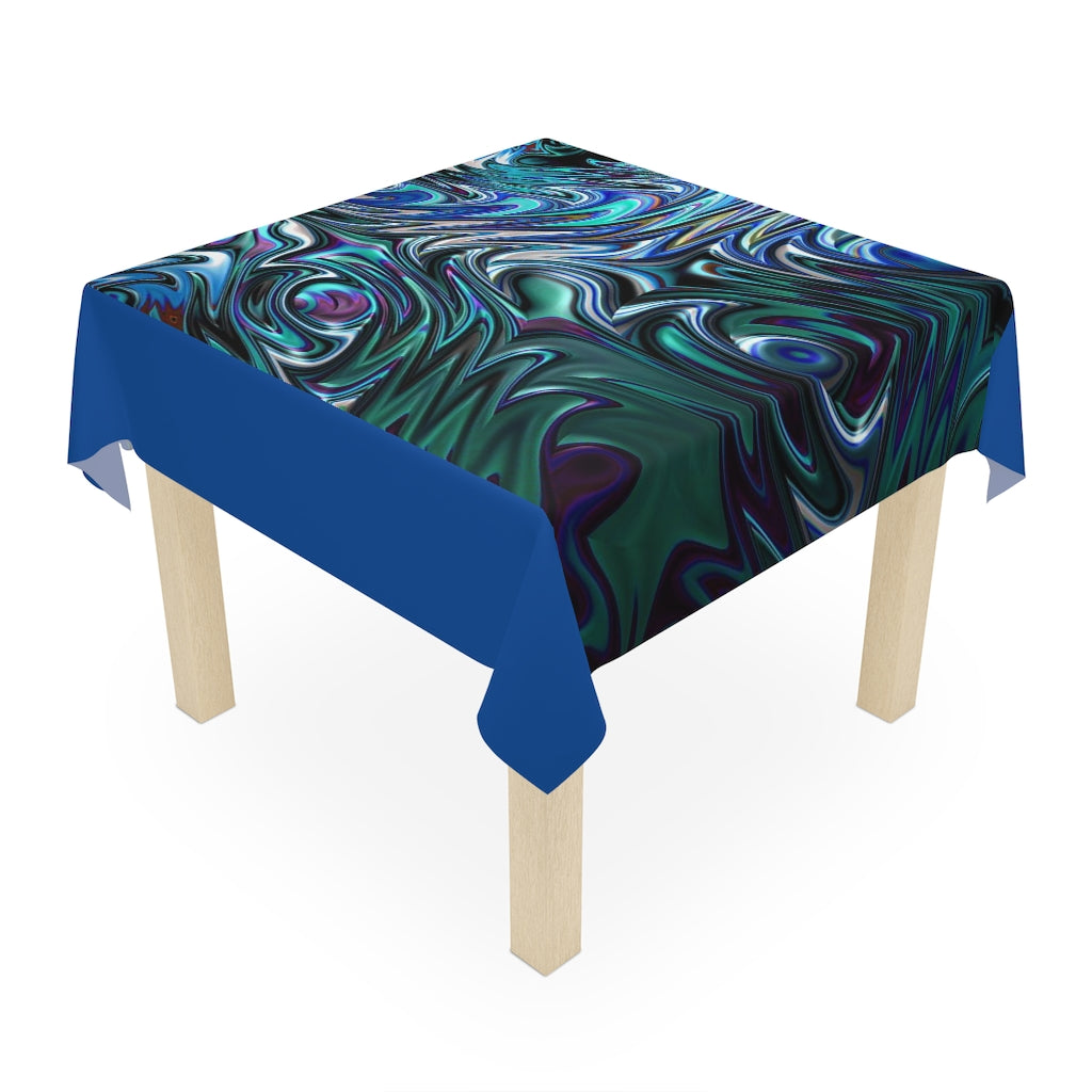 Blue Swirl Fractal Table Cloth