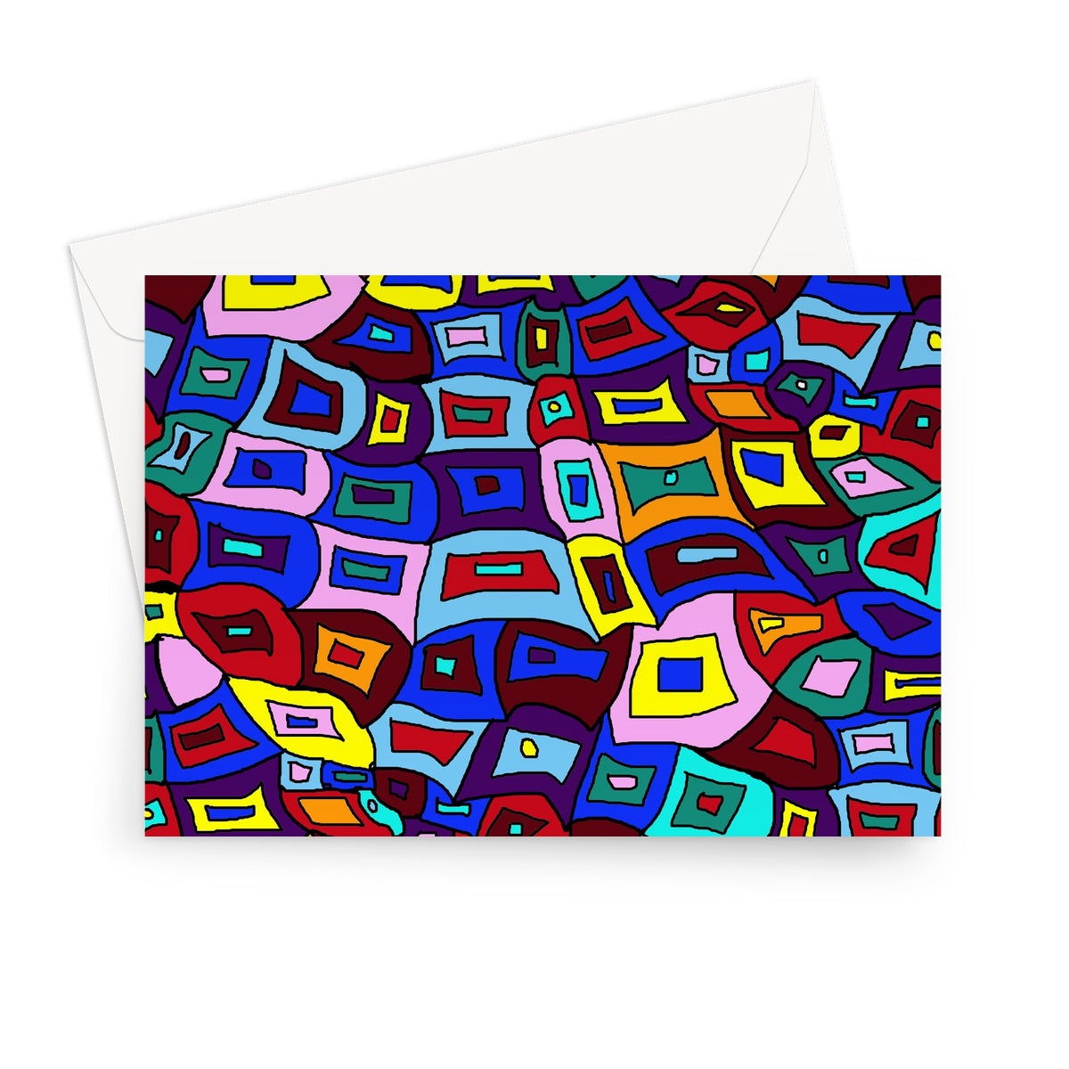 Wavy Square Pattern Greeting Card