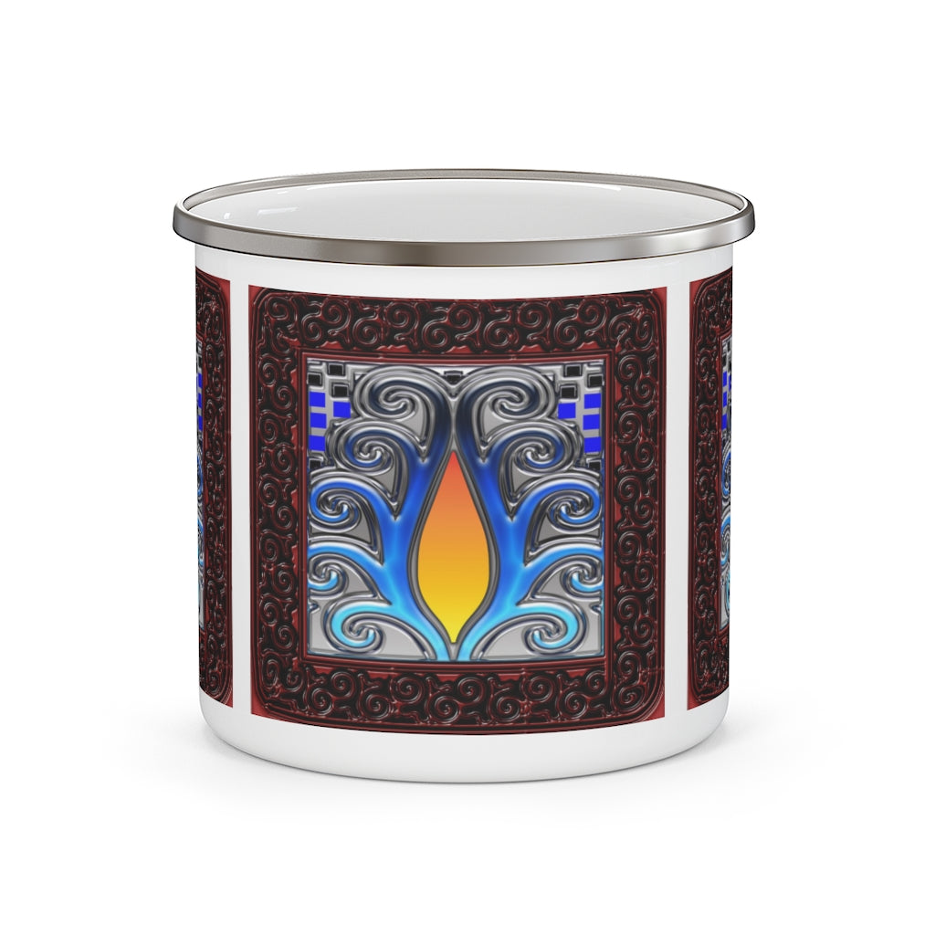 Art Nouveau Candle Enamel Camping Mug