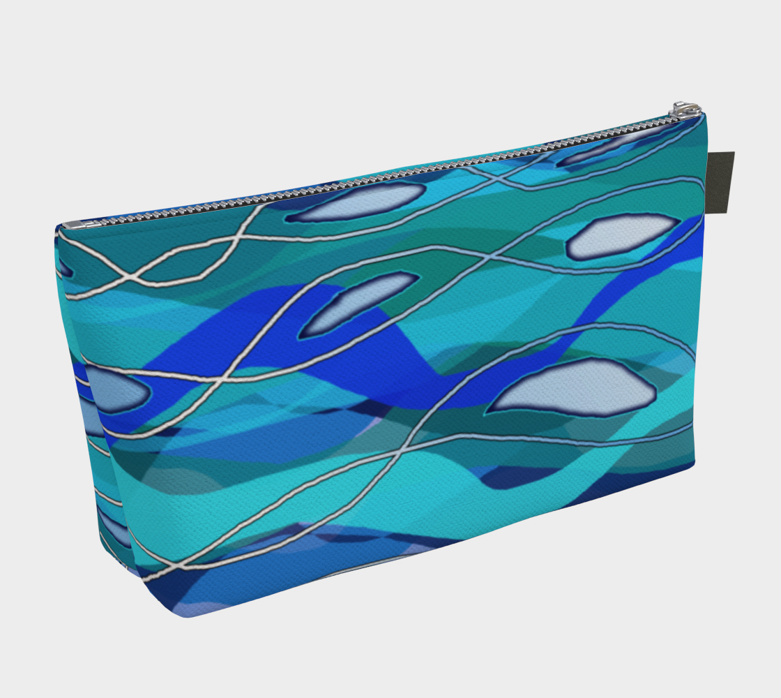 Wavy Blue Makeup Bag