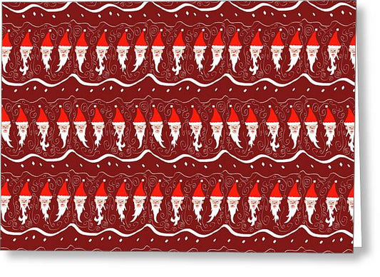 Bearded Santa Pattern - Greeting Card