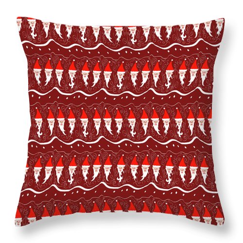 Bearded Santa Pattern - Throw Pillow