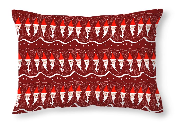Bearded Santa Pattern - Throw Pillow