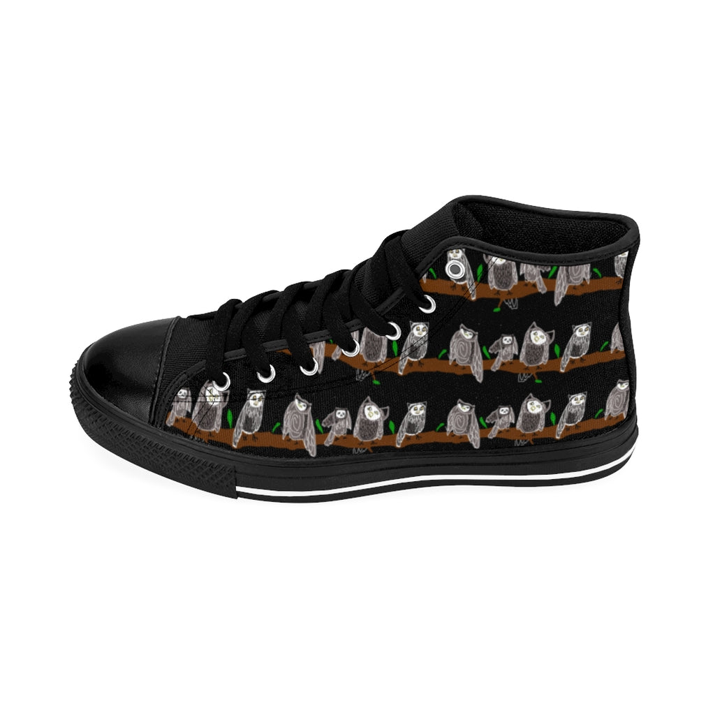 Cute Owl Pattern Women's High-top Sneakers