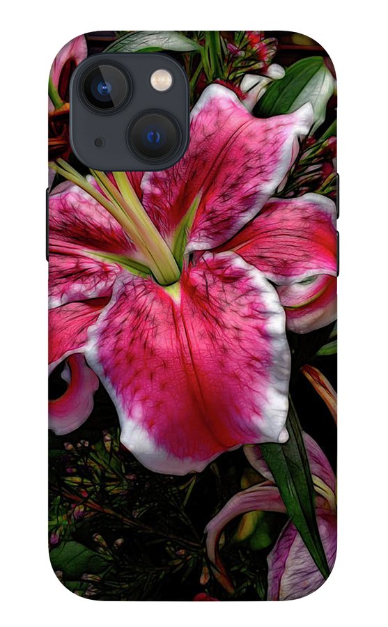 Big Petaled Pink and White Lily - Phone Case