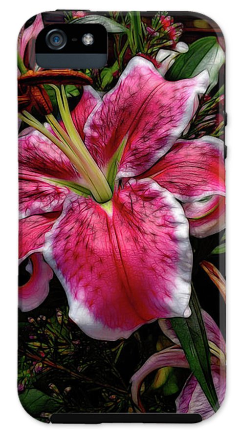 Big Petaled Pink and White Lily - Phone Case