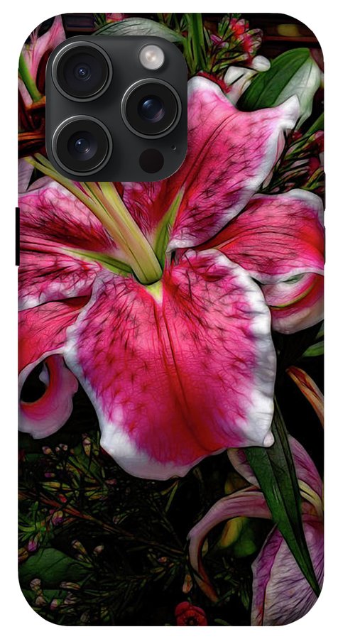 Big Petaled Pink and White Lily - Phone Case