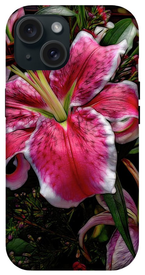 Big Petaled Pink and White Lily - Phone Case