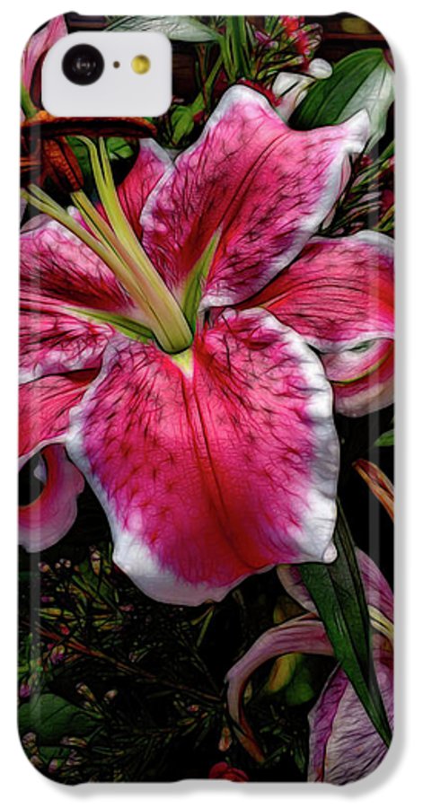 Big Petaled Pink and White Lily - Phone Case